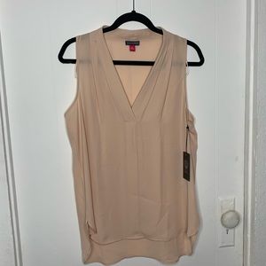 Vince Camuto Coral Sand Sleeveless V Neck Top